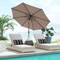 Costway Outdoor Heavy Duty Market Umbrella with Tilt Mechanism Crank Handle 8 Sturdy Ribs Tan